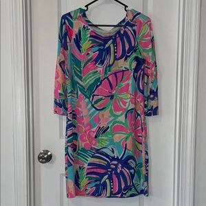 Lilly Pulitzer Colorful Tropical Long Sleeve Dress